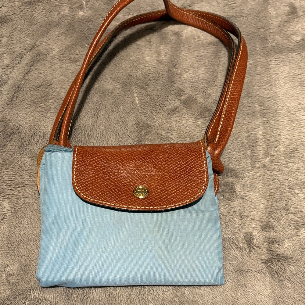 Longchamp lePliage medium tote blue